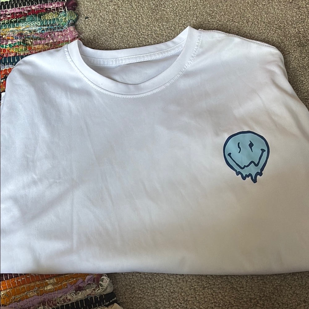 White Kids Shirt with Blue Graphic